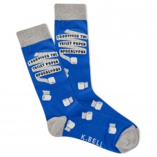 K. Bell Men's Toilet Paper Crew Socks 1 Pair, Royal, Men's Shoe 10-13