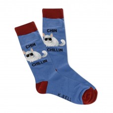 K. Bell Men's Chin Chillin' Crew Socks 1 Pair, Dark Blue, Men's Shoe 10-13