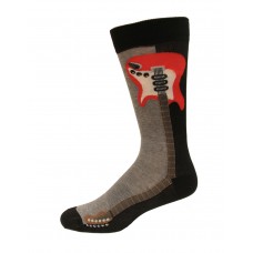 K. Bell Men's Colorblock Guitar Socks 1 Pair, Black, Men's 10-13 Shoe