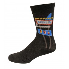 K. Bell Men's Drive In Crew Socks 1 Pair, Charcoal Heather, Men's 10-13 Shoe