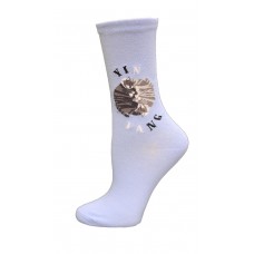 K. Bell Women's Ying Yang Cat Crew Socks 1 Pair, Sky Blue, Women's 9-11 Shoe