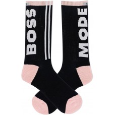 K. Bell Women's Boss Mode Sport Crew Socks 1 Pair, Black, Women's 9-11