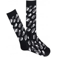 K. Bell Men's Abstract Leopard Crew Socks 1 Pair, Black, Men's 10-13