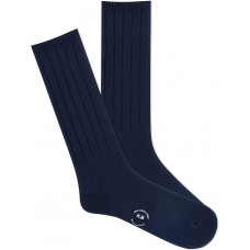 K. Bell Men's Ribbed Crew Socks 1 Pair, Navy, Men's 10-13