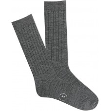 K. Bell Men's Wool Ribbed Crew Socks 1 Pair, Charcoal Heather, Men's 10-13