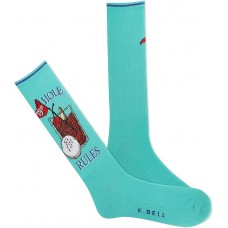 K. Bell Men's 19Th Hole Active Crew Socks 1 Pair, Turquoise, Men's 10-13