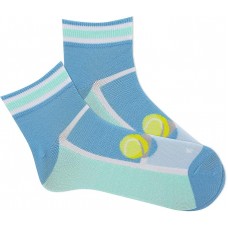 K. Bell Women's Tennis Court Ankle Socks 1 Pair, Medium Blue, Women's 9-11