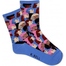 K. Bell Women's Women Of The World Crew Socks 1 Pair, Ultramarine, Women's 9-11