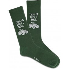 K. Bell Women's This Is How I Roll Crew Socks 1 Pair, Green, Men's 10-13