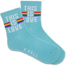 K. Bell Women's This Is Love Active Crew Socks 1 Pair, Bach Button, Women's 9-11