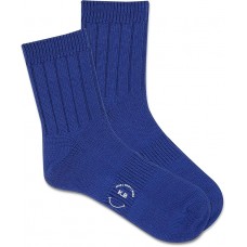 K. Bell Men's Ribbed Short Crew (Solid) Socks 1 Pair, Ultramarine, Men's 10-13