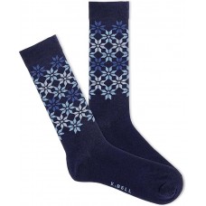 K. Bell Men's Nordic Winter Crew Socks 1 Pair, Navy, Men's 10-13