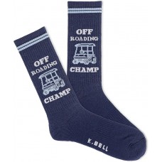 K. Bell Men's Off Roading Champ Active Socks 1 Pair, Navy, Men's 10-13