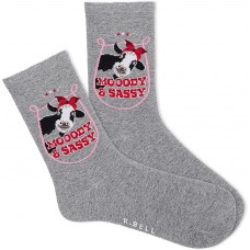 K. Bell Women's Mooody & Sassy Crew Socks 1 Pair, Medium Grey Heather, Women's 9-11