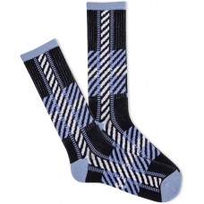 K. Bell Men's Frances Plaid Active Crew Socks 1 Pair, Soft Blue, Men's 10-13 Shoe