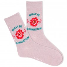 K. Bell Women's What In Carnation Crew Socks 1 Pair, Powder Pink, Women's 9-11