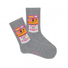 K. Bell Women's Smile Polaroid Crew Socks 1 Pair, Medium Grey Heather, Women's 9-11