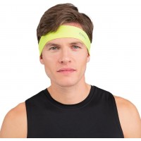 Thorlos Unisex Performance Wrap Headband, Hi-Viz/Jet Black, Os