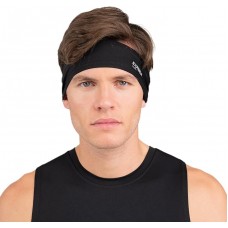 Thorlos Unisex Performance Wrap Headband, Jet Black/White, Os