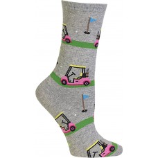 HotSox Womens Golf Carts Socks, Sweatshirt Grey Heather, 1 Pair, Womens Shoe 4-10