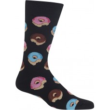 HotSox Mens Donuts Socks, Black, 1 Pair, Mens Shoe 6-12.5