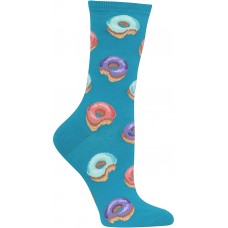 HotSox Womens Donut Socks, Turquoise, 1 Pair, Womens Shoe 4-10