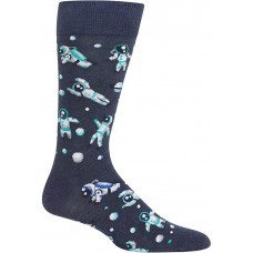 HotSox Mens Astronauts Socks, Denim Heather, 1 Pair, Mens Shoe 6-12.5