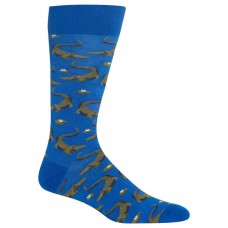 HotSox Mens Alligators Socks, Blue, 1 Pair, Mens Shoe 6-12.5