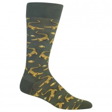 HotSox Mens Alligators Socks, Olive, 1 Pair, Mens Shoe 6-12.5