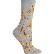 HotSox Womens Giraffe Socks, Sweatshirt Grey Heather, 1 Pair, Womens Shoe 4-10