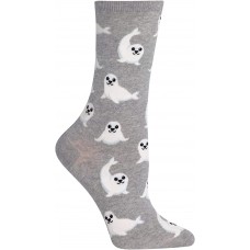 HotSox Womens Harp Seal Socks, Sweatshirt Grey Heather, 1 Pair, Womens Shoe 4-10