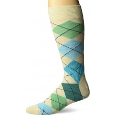 HotSox Mens Feed Stripe Argyle Socks, Natural Melange, 1 Pair, Mens Shoe Size 6-12.5