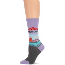 HOTSOX Womens Crew Socks Portland 1 Pair, Lavender, Womens 4-10 Shoe