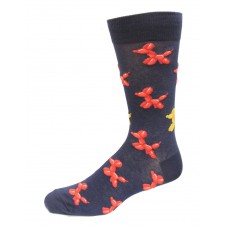 HOTSOX Mens Crew Socks Balloon Dogs 1 Pair, Navy, Mens 8-12 Shoe