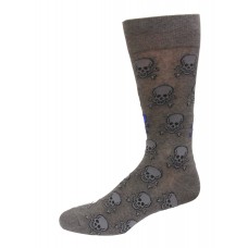 HOTSOX Mens Crew Socks Skulls 1 Pair, Charcoal, Mens 8-12 Shoe