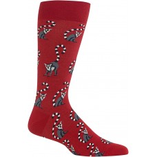 HOTSOX Mens Crew Socks Lemurs 1 Pair, Red, Mens 8-12 Shoe