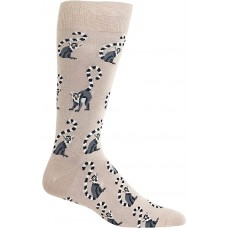 HOTSOX Mens Crew Socks Lemurs 1 Pair, Taupe, Mens 8-12 Shoe