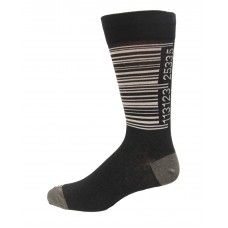 HOTSOX Mens Crew Socks Bar code 1 Pair, Black, Mens 8-12 Shoe