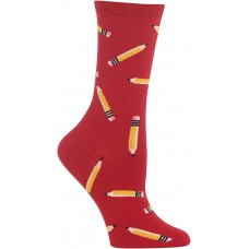 HOTSOX Womens Crew Socks Pencil 1 Pair, Red, Womens 4-10 Shoe