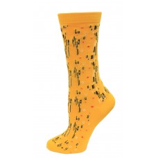 HOTSOX Womens Crew Socks The Kiss Mash Up 1 Pair, yellow, Womens 4-10 Shoe