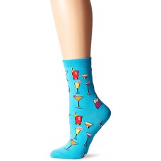 HotSox Womens Tropical Drinks Socks, Turquoise, 1 Pair, Womens Shoe 4-10